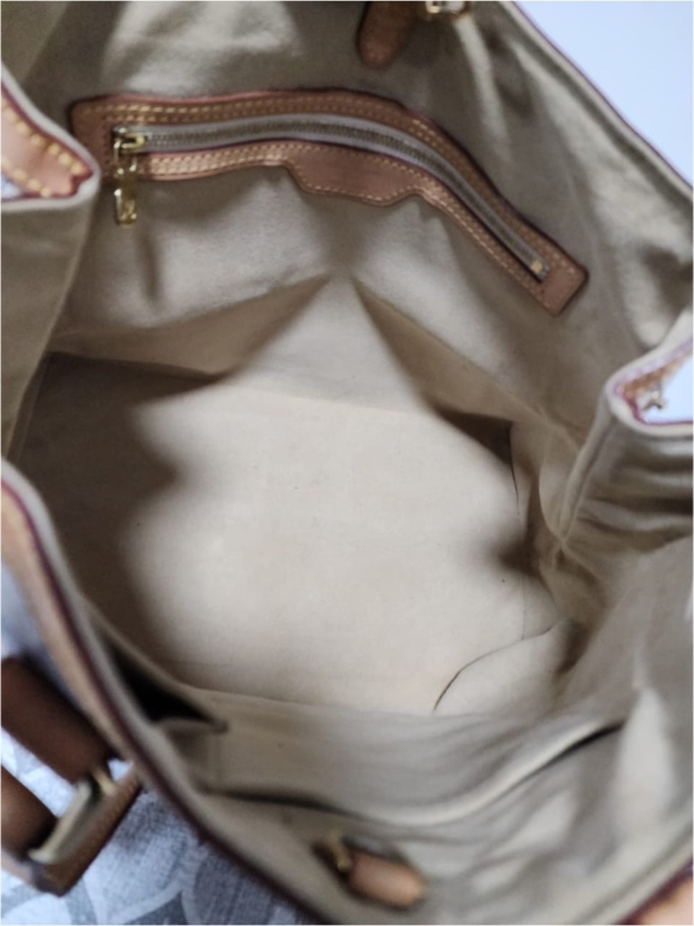 Authentic Louis Vuitton Damier Azur Hampstead PM Shoulder Bag Brown/Beige - Picture 8 of 14